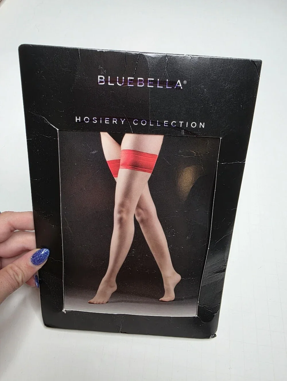Bluebella Hold Up Stocking in Nude Red New